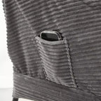 Poltrona Lounge Ergonomica con Pouf per Soggiorno e Piccoli Spazi - Struttura in Acciaio e Tasca Laterale