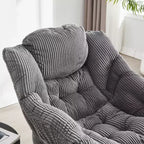 Poltrona Lounge Ergonomica con Pouf per Soggiorno e Piccoli Spazi - Struttura in Acciaio e Tasca Laterale