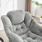 Poltrona Lounge Ergonomica con Pouf per Soggiorno e Piccoli Spazi - Struttura in Acciaio e Tasca Laterale