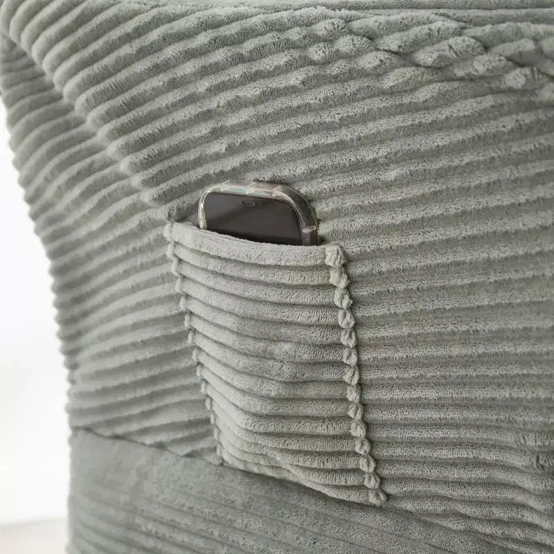 Poltrona Lounge Ergonomica con Pouf per Soggiorno e Piccoli Spazi - Struttura in Acciaio e Tasca Laterale