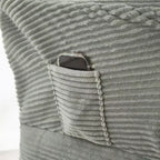 Poltrona Lounge Ergonomica con Pouf per Soggiorno e Piccoli Spazi - Struttura in Acciaio e Tasca Laterale