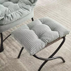 Poltrona Lounge Ergonomica con Pouf per Soggiorno e Piccoli Spazi - Struttura in Acciaio e Tasca Laterale