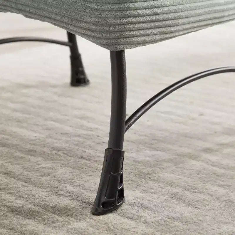 Poltrona Lounge Ergonomica con Pouf per Soggiorno e Piccoli Spazi - Struttura in Acciaio e Tasca Laterale