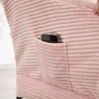 Poltrona Lounge Ergonomica con Pouf per Soggiorno e Piccoli Spazi - Struttura in Acciaio e Tasca Laterale