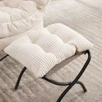 Poltrona Lounge Ergonomica con Pouf per Soggiorno e Piccoli Spazi - Struttura in Acciaio e Tasca Laterale