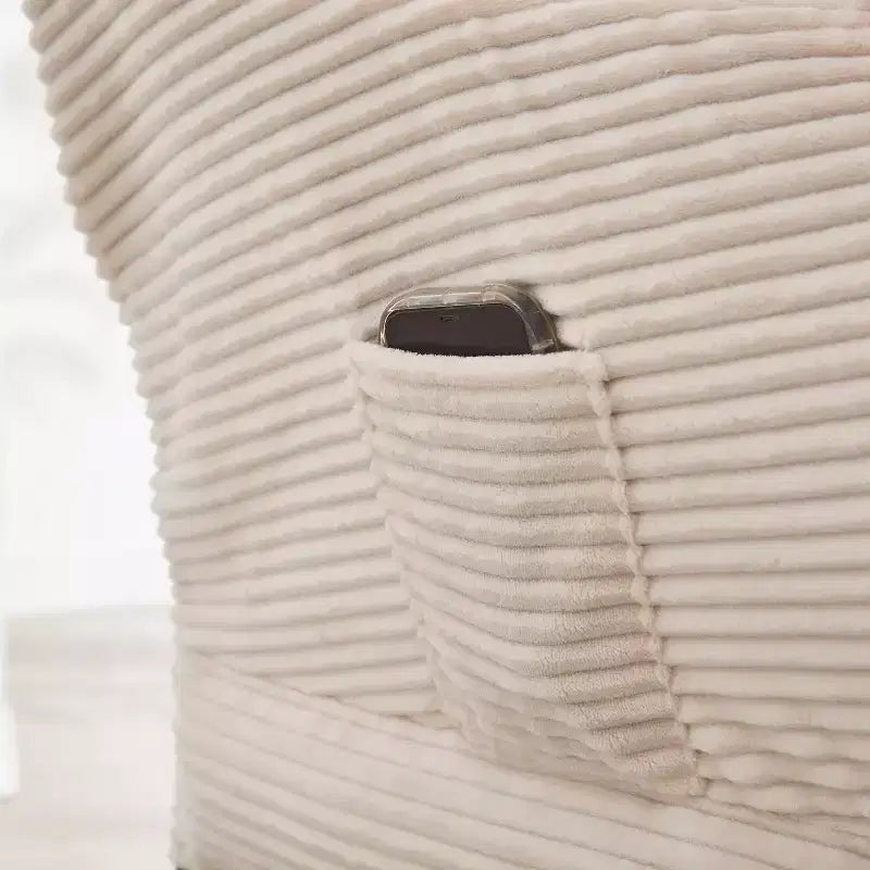 Poltrona Lounge Ergonomica con Pouf per Soggiorno e Piccoli Spazi - Struttura in Acciaio e Tasca Laterale