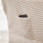 Poltrona Lounge Ergonomica con Pouf per Soggiorno e Piccoli Spazi - Struttura in Acciaio e Tasca Laterale