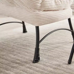 Poltrona Lounge Ergonomica con Pouf per Soggiorno e Piccoli Spazi - Struttura in Acciaio e Tasca Laterale