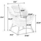 Poltrona Lounge Ergonomica con Pouf per Soggiorno e Piccoli Spazi - Struttura in Acciaio e Tasca Laterale
